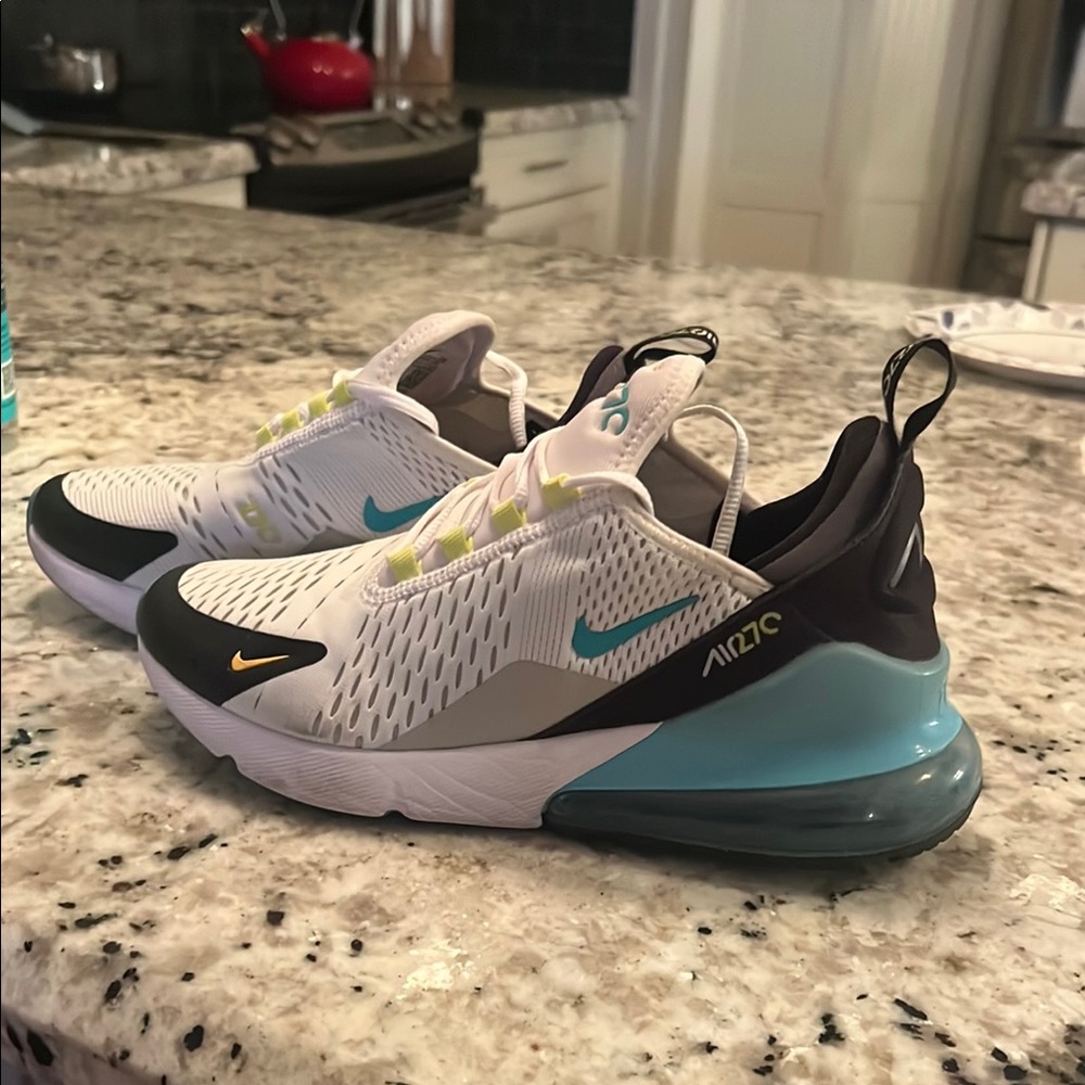 Nike Air Max 270 White and Blue Sneakers